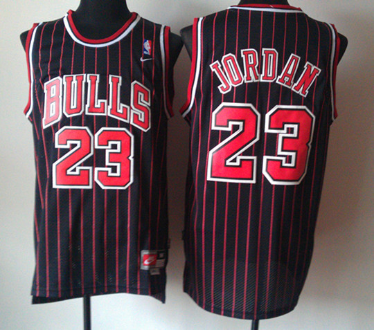 NBA Chicago Bulls 23 Michael Jordan New Revolution 30 Swingman Black Red Stripe Jersey